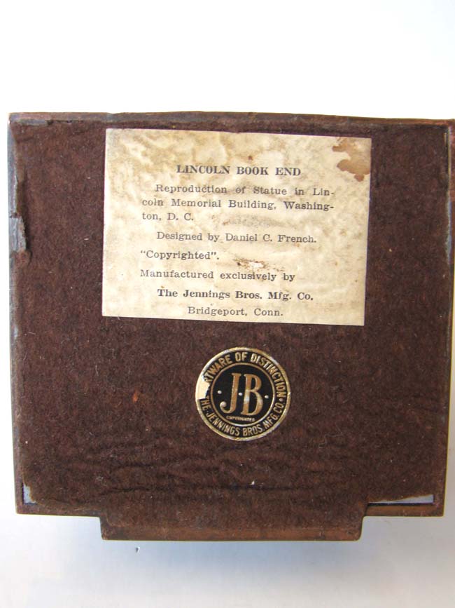 The finest pair of Antique 'Lincoln in the chair' Bookends by Jennings Brothers circa 1922 — image 3